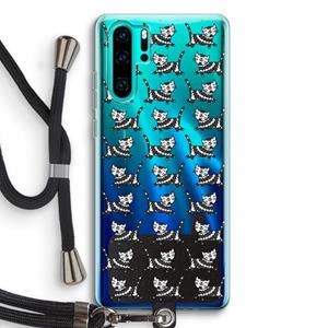 CaseCompany Zwarte poes: Huawei P30 Pro Transparant Hoesje met koord