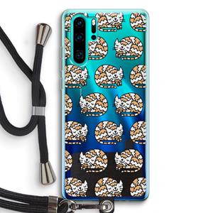 CaseCompany Slapende poes: Huawei P30 Pro Transparant Hoesje met koord