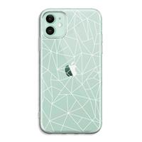 CaseCompany Geometrische lijnen wit: iPhone 11 Transparant Hoesje