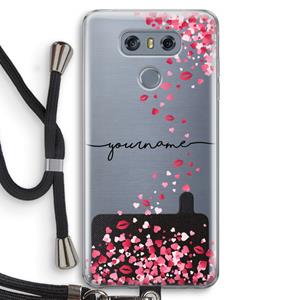 CaseCompany Hartjes en kusjes: LG G6 Transparant Hoesje met koord