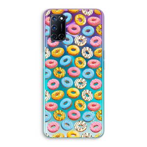 CaseCompany Pink donuts: Oppo A92 Transparant Hoesje