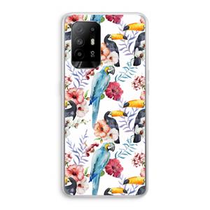 CaseCompany Bloemen tukan: Oppo A95 5G Transparant Hoesje