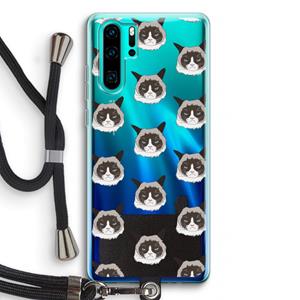 CaseCompany It's a Purrr Case: Huawei P30 Pro Transparant Hoesje met koord