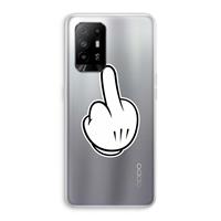 CaseCompany Middle finger white: Oppo A95 5G Transparant Hoesje