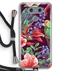 CaseCompany Papegaaien: LG G6 Transparant Hoesje met koord