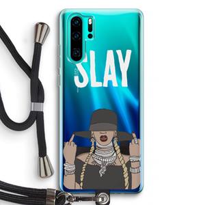 CaseCompany Slay All Day: Huawei P30 Pro Transparant Hoesje met koord
