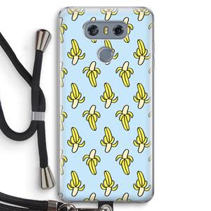 CaseCompany Bananas: LG G6 Transparant Hoesje met koord