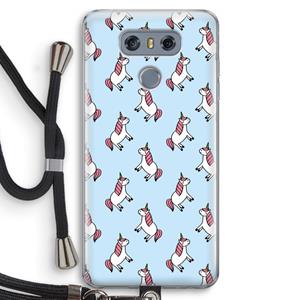 CaseCompany Eenhoorns overal: LG G6 Transparant Hoesje met koord