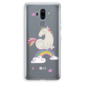 CaseCompany Regenboog eenhoorn: LG G7 Thinq Transparant Hoesje