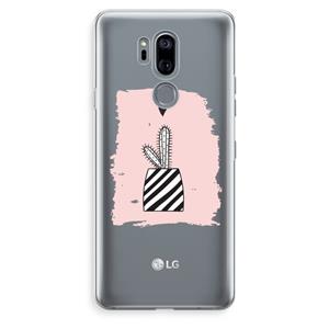CaseCompany Zwart-wit cactus: LG G7 Thinq Transparant Hoesje