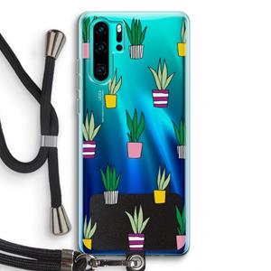 CaseCompany Sanseveria: Huawei P30 Pro Transparant Hoesje met koord