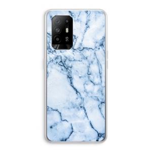 CaseCompany Blauw marmer: Oppo A95 5G Transparant Hoesje