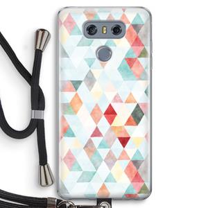 CaseCompany Gekleurde driehoekjes pastel: LG G6 Transparant Hoesje met koord