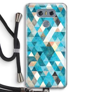 CaseCompany Gekleurde driehoekjes blauw: LG G6 Transparant Hoesje met koord