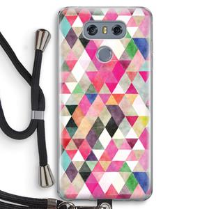 CaseCompany Gekleurde driehoekjes: LG G6 Transparant Hoesje met koord