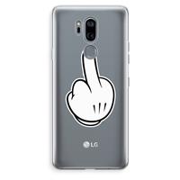 CaseCompany Middle finger black: LG G7 Thinq Transparant Hoesje