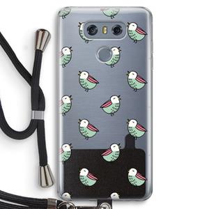 CaseCompany Vogeltjes: LG G6 Transparant Hoesje met koord