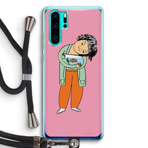 CaseCompany Visknuffel: Huawei P30 Pro Transparant Hoesje met koord