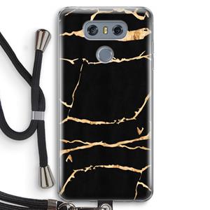 CaseCompany Gouden marmer: LG G6 Transparant Hoesje met koord