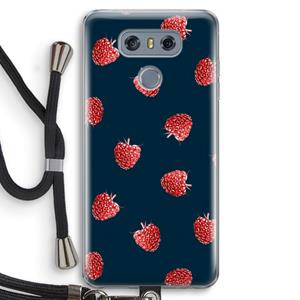 CaseCompany Framboosjes: LG G6 Transparant Hoesje met koord