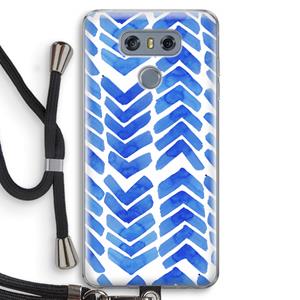 CaseCompany Blauwe pijlen: LG G6 Transparant Hoesje met koord