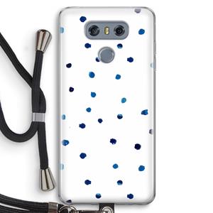 CaseCompany Blauwe stippen: LG G6 Transparant Hoesje met koord