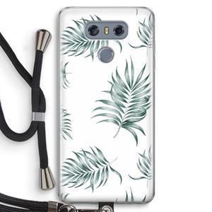 CaseCompany Simple leaves: LG G6 Transparant Hoesje met koord
