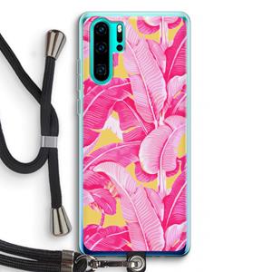 CaseCompany Pink Banana: Huawei P30 Pro Transparant Hoesje met koord
