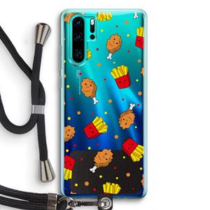 CaseCompany Chicken 'n Fries: Huawei P30 Pro Transparant Hoesje met koord