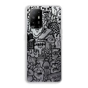 CaseCompany Vexx Black Mixtape: Oppo A95 5G Transparant Hoesje