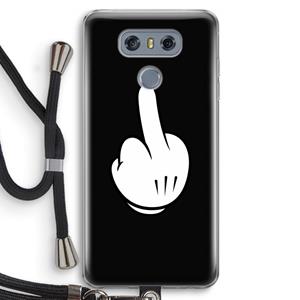 CaseCompany Middle finger black: LG G6 Transparant Hoesje met koord
