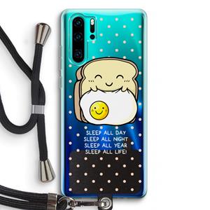 CaseCompany Sleep All Day: Huawei P30 Pro Transparant Hoesje met koord