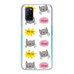 CaseCompany Meow: Oppo A92 Transparant Hoesje
