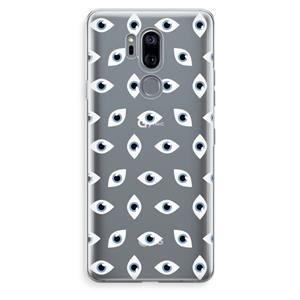 CaseCompany Eyes pattern: LG G7 Thinq Transparant Hoesje