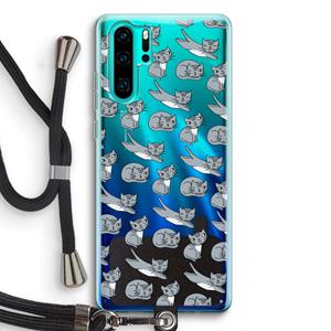 CaseCompany Poezen: Huawei P30 Pro Transparant Hoesje met koord