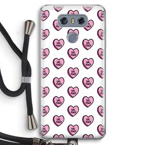 CaseCompany GIRL POWER: LG G6 Transparant Hoesje met koord