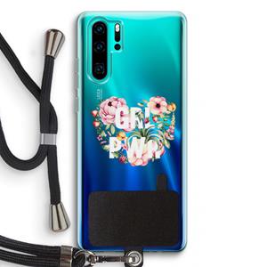 CaseCompany GRL PWR Flower: Huawei P30 Pro Transparant Hoesje met koord