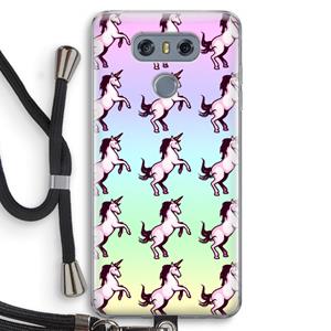 CaseCompany Musketon Unicorn: LG G6 Transparant Hoesje met koord