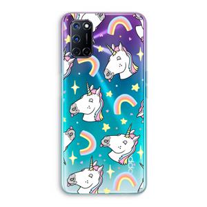 CaseCompany Rainbow Unicorn: Oppo A92 Transparant Hoesje