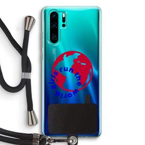 CaseCompany Run The World: Huawei P30 Pro Transparant Hoesje met koord