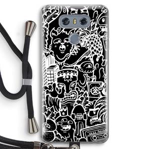 CaseCompany Vexx Black Mixtape: LG G6 Transparant Hoesje met koord
