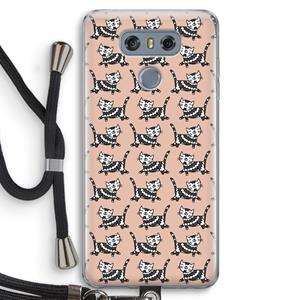 CaseCompany Zwarte poes: LG G6 Transparant Hoesje met koord