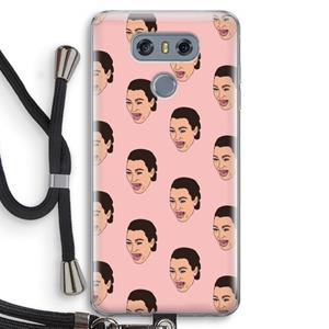 CaseCompany Ugly Cry Call: LG G6 Transparant Hoesje met koord