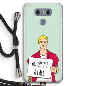 CaseCompany Gimme a call: LG G6 Transparant Hoesje met koord