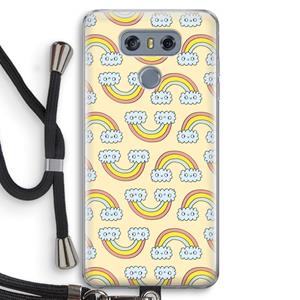 CaseCompany Regenboog: LG G6 Transparant Hoesje met koord