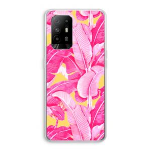 CaseCompany Pink Banana: Oppo A95 5G Transparant Hoesje