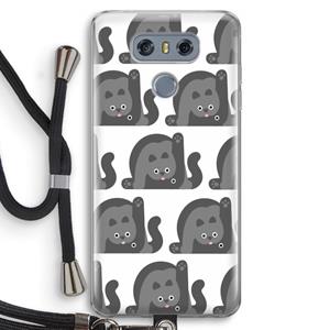 CaseCompany Cats: LG G6 Transparant Hoesje met koord