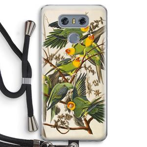 CaseCompany Carolinaparkiet: LG G6 Transparant Hoesje met koord