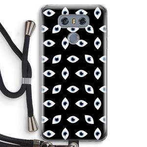 CaseCompany Eyes pattern: LG G6 Transparant Hoesje met koord