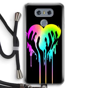 CaseCompany Hold My Heart: LG G6 Transparant Hoesje met koord